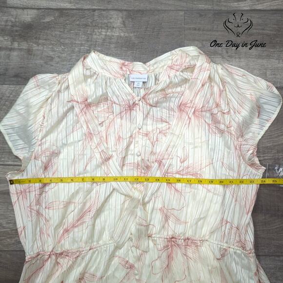 Liz Claiborne Crema Floral Layered Short Sleeve Dress Size 2X - Picture 5 of 6